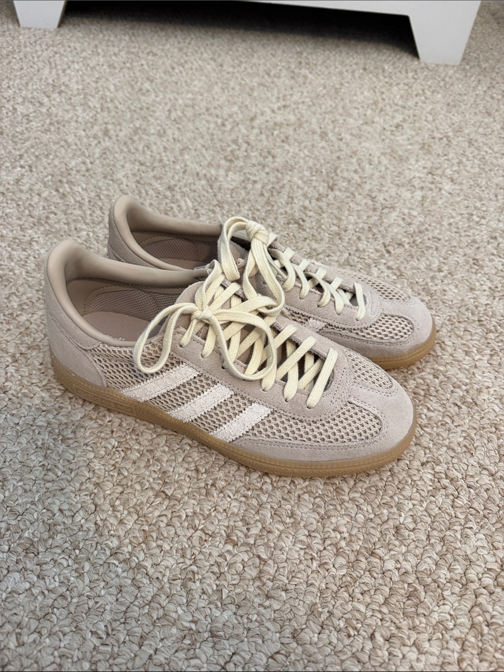 adidas Women’s handball Spezial shoe (color: wonder beige/white)